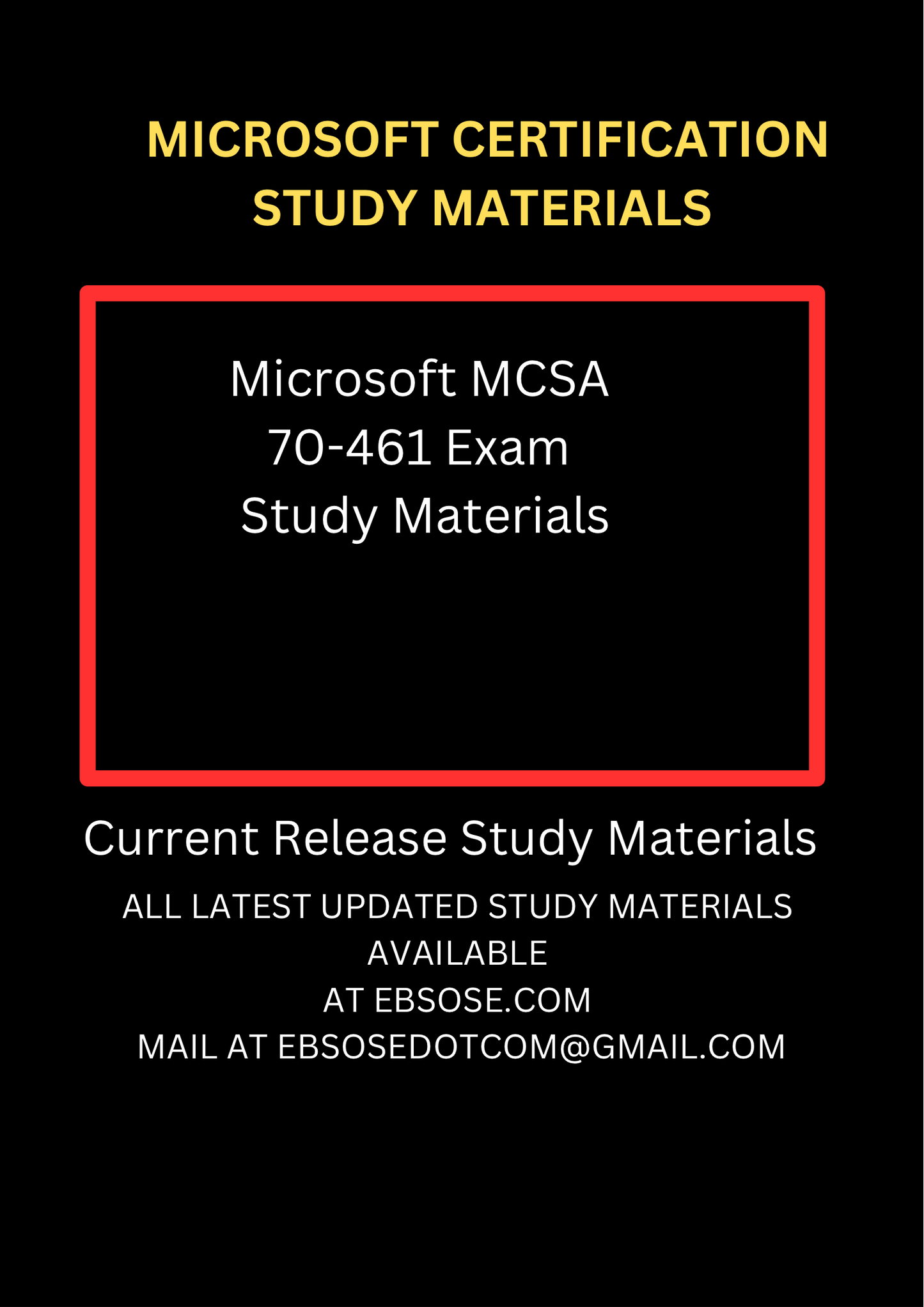 Microsoft MCSA 70-461 Exam Study Materials