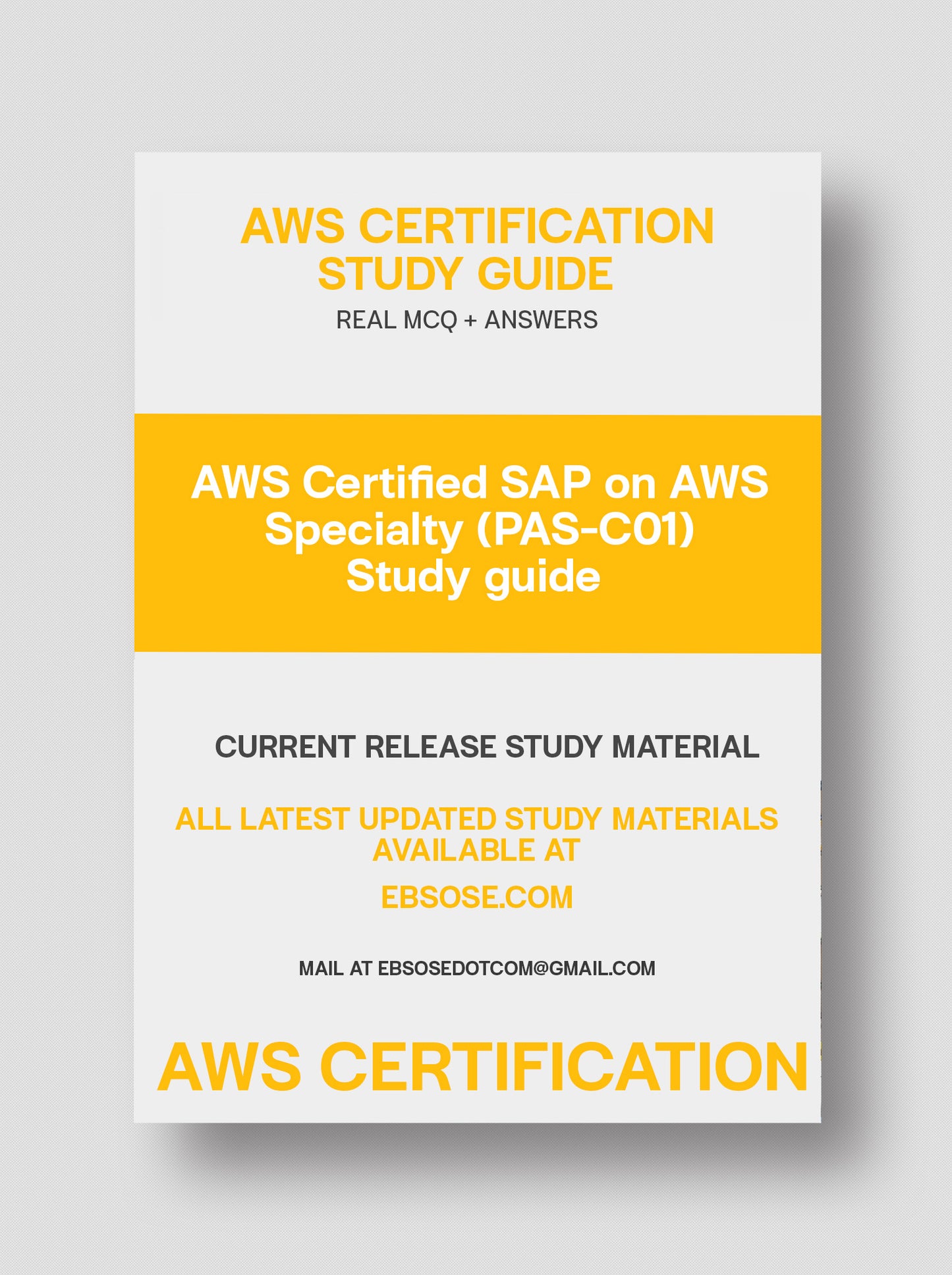 AWS Certified SAP on AWS – Specialty (PAS-C01)