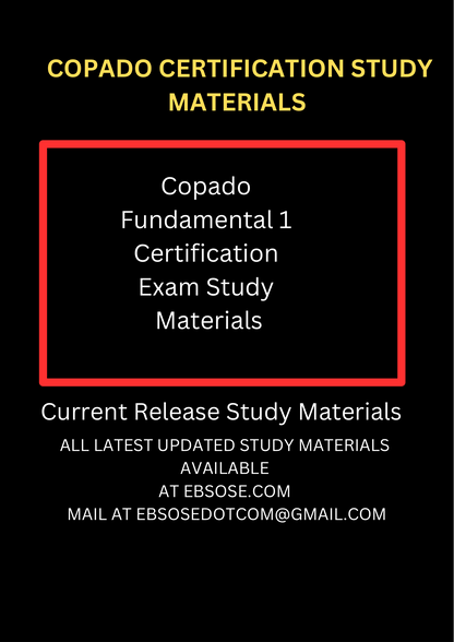 Copado Fundamental 1 Certification Exam Study Guide