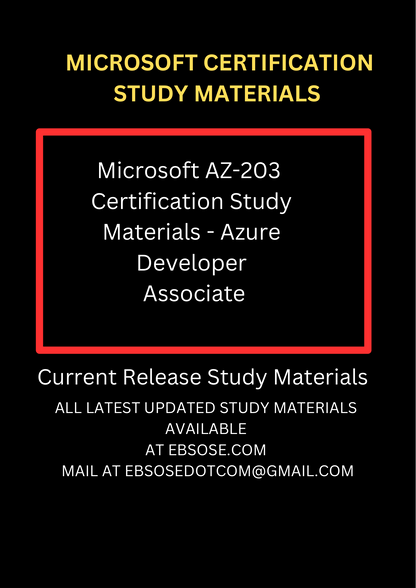 Microsoft AZ-203 Certification Study Materials - Azure Developer Associate